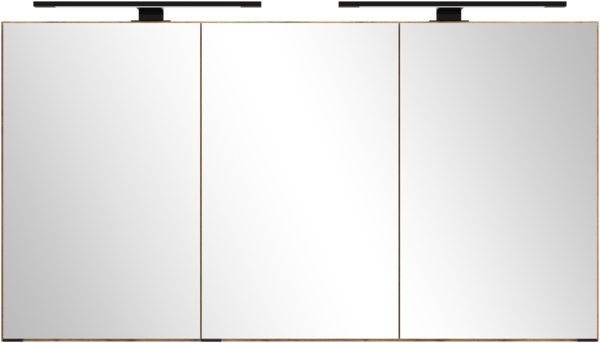 Badezimmerspiegelschrank >Nizza< in Wotaneiche-Dekor - 120x64x20cm (BxHxT)