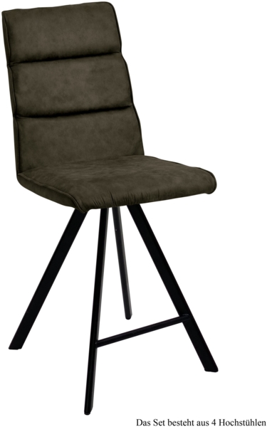 Thekenstuhl drehbar (4er-Set) Devinne 47x109x60 Schwarz/Khaki