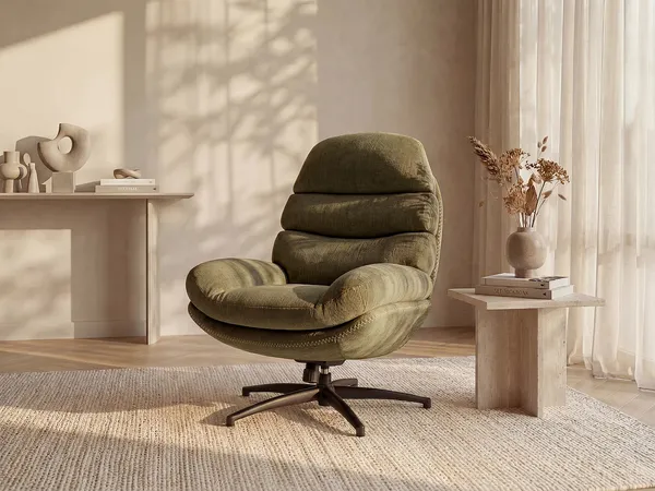 Vente-unique - LIZUTA Sessel Stoff Grün - B 93 cm x H 99 cm x L 78 cm
