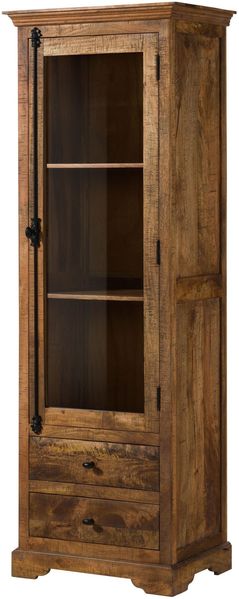 Vitrine Mango 65x45x190 dunkelbraun geölt RODEZ #151