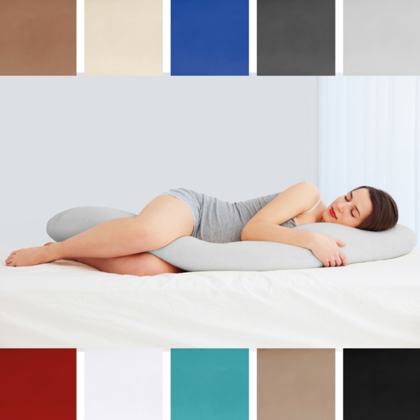 Seitenschläfer Kissenhülle Kissenfüllung Körperkissen, bequem und anschmiegsam in vielen verschiedenen Farben erhältlich (ca. 40x140cm / hellorange - marigold) Bild 6