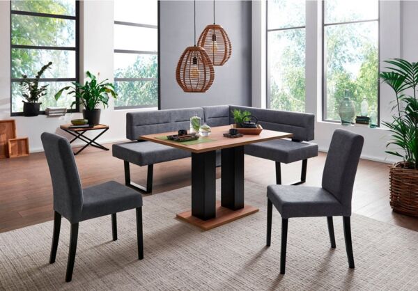 massivline&more Eckbank, modernes Design, Gestell aus massivem Metall