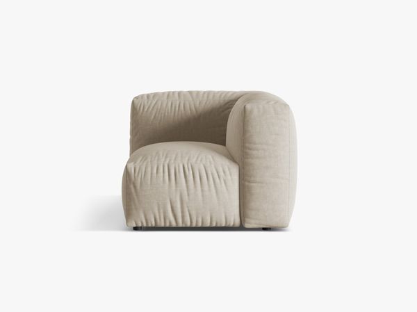 Micadoni Eckmodul Martina 1-Sitzer Klein Strukturierter Stoff Helles Beige