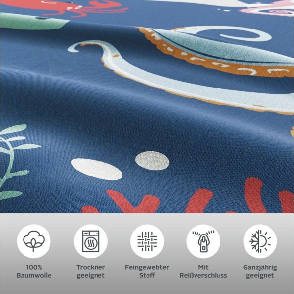 Lüttenhütt Kinderbettwäsche CUDDLEE, Renforcé, 2 teilig, in vielen Designs: Dino,Einhorn,Weltraum,Baustelle,Herz,Trecker,Safari Bild 2
