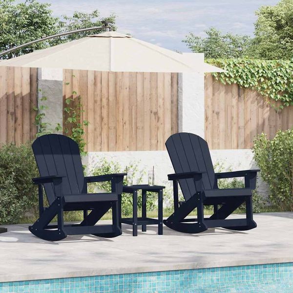 vidaXL Adirondack Schaukelstühle 2 pcs Marineblau HDPE 3335835