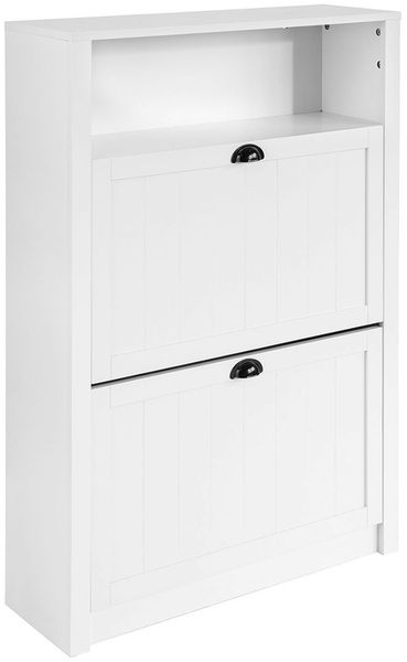 SoBuy FSR87-W Schuhschrank, MDF, Lackiert, Weiß, 60 x 110 x 24 cm