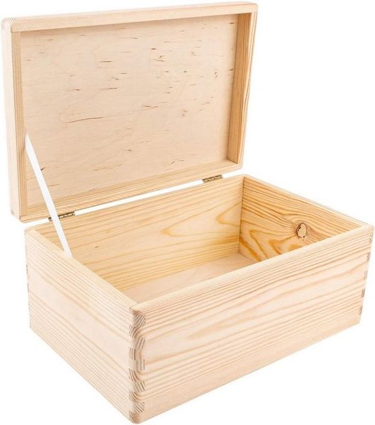 Creative Deco Holzkiste mit Deckel Groß Erinnerungsbox Baby Holzbox 30 x 20 x 14 cm, mit Scharnieren