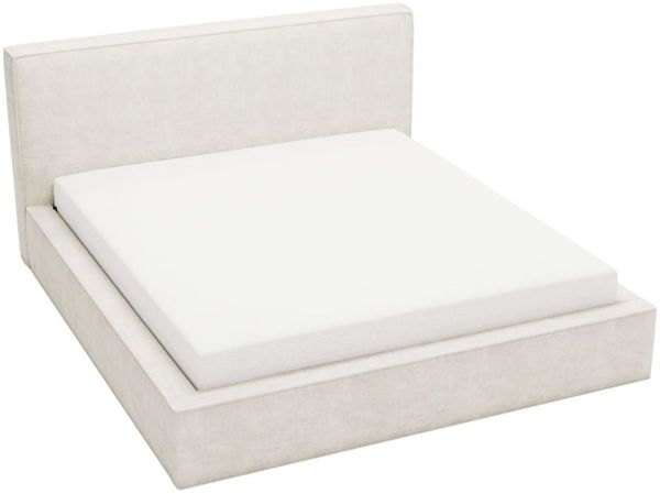 GRAINGOLD Monaco Doppelbett 120x200, Polsterbett mit Bettkasten und Kopfteil, Velour-Stoff, Creme Bild 2