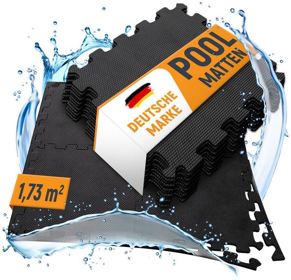 NEOLYMP Whirlpoolmatte Robuste Bodenschutzmatte - Fitness - Schutzmatte Boden - Fitnessmatte, BxLxH: 32x32x32 cm, (18 Puzzlestücke inkl. Randteile, 18 Schutzmatten Pool inklusive Randstücke - Puzzletechnik Poolboden), Schützt deinen Pool, EVA Matte, St...