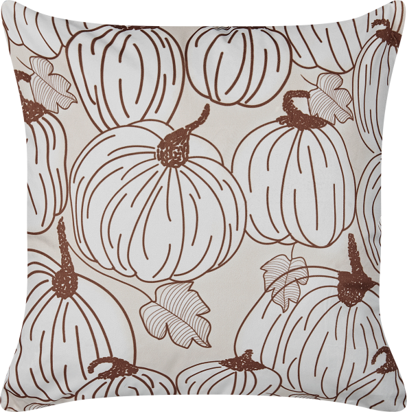 Dekokissen Pflanzenmuster GOURD Samtstoff 45 x 45 cm Beige