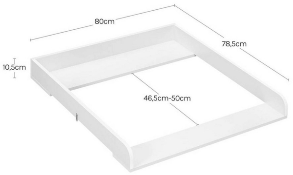 Woltu Wickeltisch (1-tlg), für Wickelkommode(Tiefe:46,5-50 cm), mit Metallschnallen Bild 2