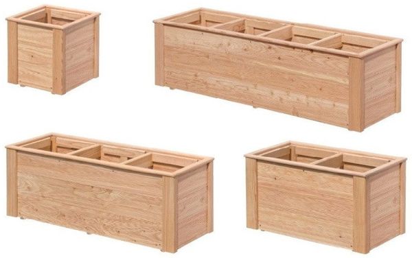 Gartenpirat Blumenkasten "Astrantia" Pflanzkastensystem Lärchenholz massiv Naturholz, 4 Größen:38×38-134×38cm(T=39cm), NaturHolz, Wandprofil20×120
