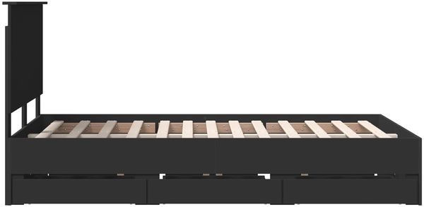 vidaXL Bettrahmen mit Schubladen Schwarz 120 x 190 cm Ingenieurs Holz 3409476 Bild 9