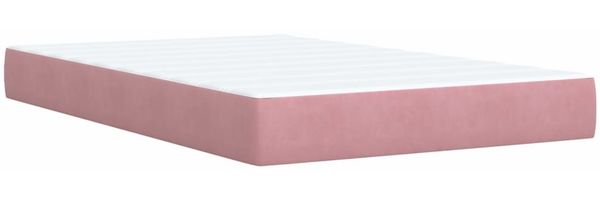 vidaXL Boxspringbett mit Matratze Rosa 120x190 cm Samt 3294597 Bild 11