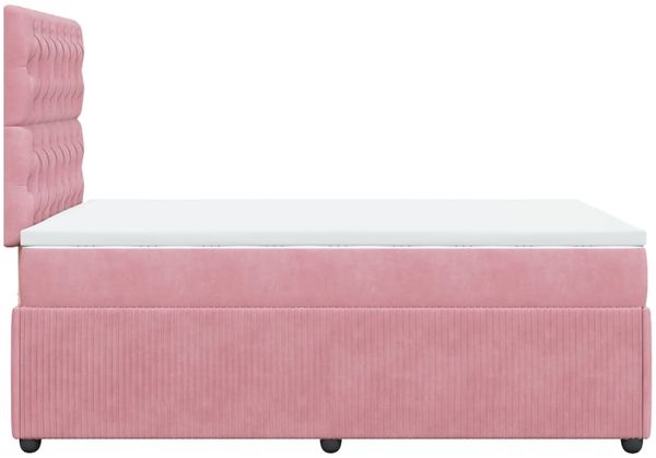 vidaXL Boxspringbett mit Matratze Rosa 120x190 cm Samt 3294597 Bild 7