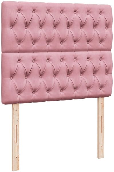 vidaXL Boxspringbett mit Matratze Rosa 120x190 cm Samt 3294597 Bild 9