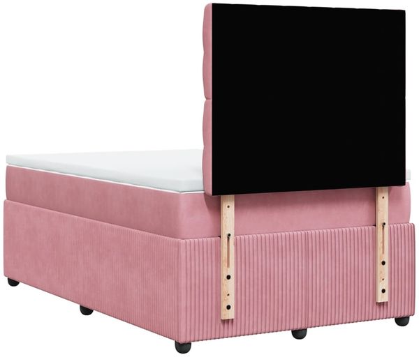 vidaXL Boxspringbett mit Matratze Rosa 120x190 cm Samt 3294597 Bild 8