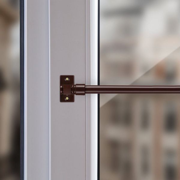 Bestlivings Caféhausstange aus Edelstahl für Bistro-, Scheiben- oder Küchengardinen, Ø 12 mm, 1-läufig, ausziehbar, ohne Bohren, geklebt, geklemmt, verschraubt, Metall, inkl. Trägerhaken, Selbstklebepads & Schrauben