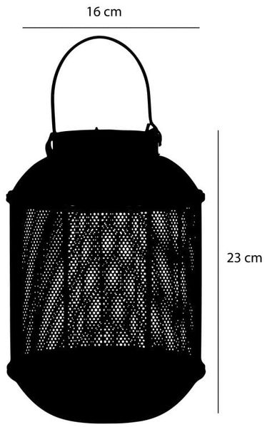 Mica Laterne Borneo schwarz, 23 x 16 cm