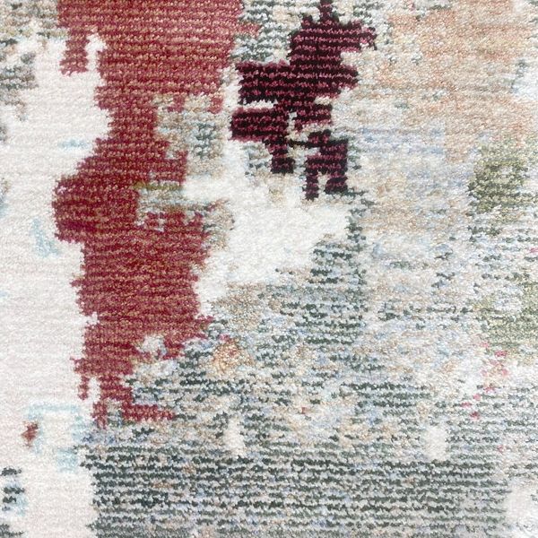 Carpetia Teppich Abstrakter Seidenoptik Teppich, glänzend & weich, creme rot, rechteckig, Höhe: 7 mm