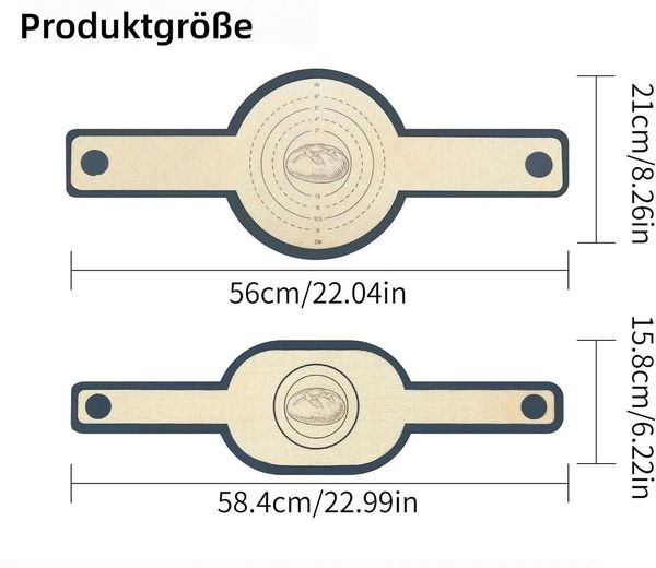 FOUORTUNATE-BEE Backmatte 2er-Set Silikon-Backmatten mit langem Griff, (2-tlg), Backunterlagen für Brot, Gebäck und vielseitiges Backen