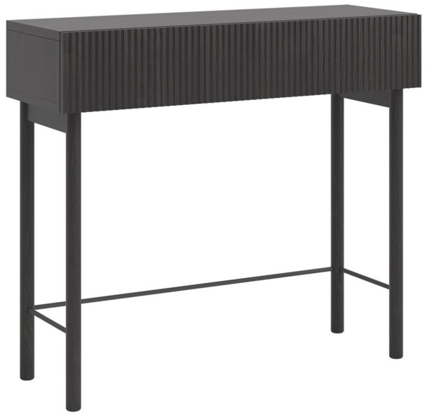 Selsey 'Nolie' Konsolentisch mit Schublade, Holzoptik Esche schwarz, ca. 80 x 90 x 32 cm