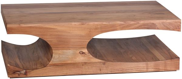 Couchtisch BOHA Massiv-Holz Akazie 118 cm breit Wohnzimmer-Tisch Design dunkel-braun Landhaus-Stil Beistelltisch