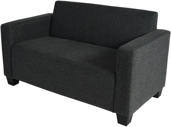 2er Sofa Couch Lyon Loungesofa Stoff/Textil ~ anthrazit-grau