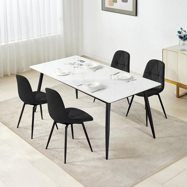 EUGAD Esszimmerstuhl (4 St), 4er Set, Drehstuhl, Ergonomisches Design