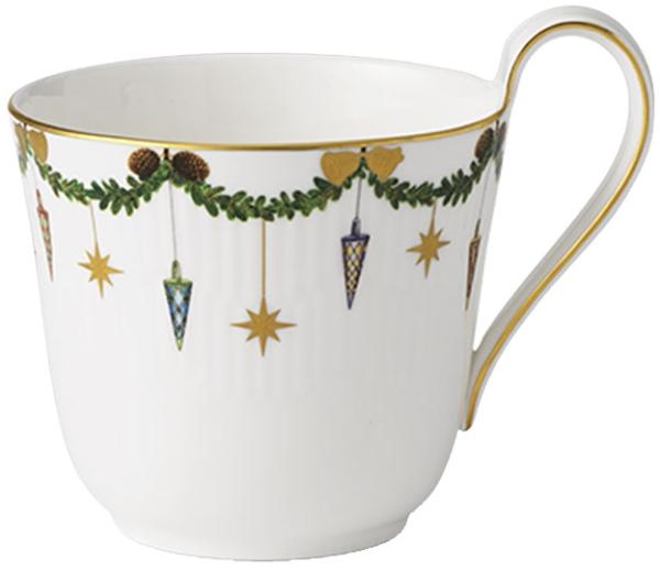 Tasse mit hohem Henkel - 330 ml Star Fluted Christmas Royal Copenhagen Kaffeetasse - Mikrowelle geeignet, Spülmaschinenfest