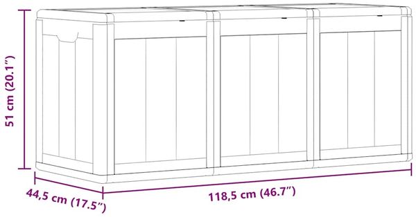 vidaXL Garten-Aufbewahrungsbox 270 L Braun PP-Holzoptik 151232 Bild 11