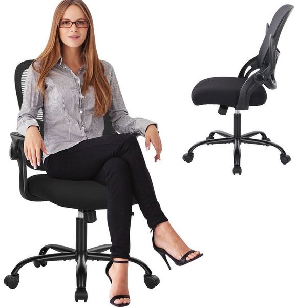 IDEASY Armlehnstuhl Chefsessel Bürostuhl Stoff Schreibtischstuhl Office Chair, Sessel mit verstellbarer Rückenlehne und Höhe, drehbaren Rädern