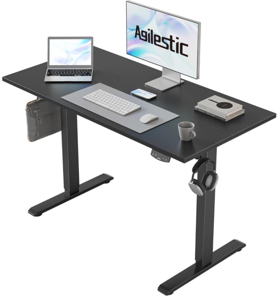 Höhenverstellbarer Schreibtisch 100x60 cm Elektrisch Memory Schwarz