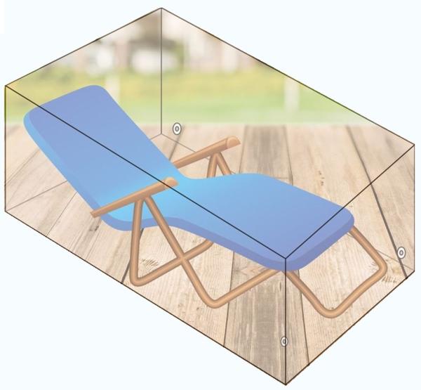 Abdeckhaube anthrazit für Gartenliege Möbelschutz Schutzhülle Liege 200x75x40cm