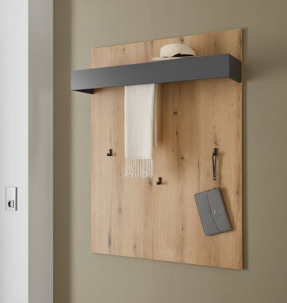 Home affaire Garderobenpaneel GiRON/CiTY, Wandregal in vier Farben, Flurgarderobe mit Hutablage, mit Kleiderstange und Haken, 100 cm breit