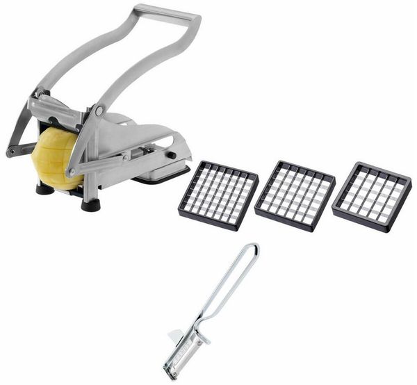 WESTMARK Pommesschneider und Kartoffelschäler, 2tlg. Set, Stiftler mit 3 Schneideinsätzen
