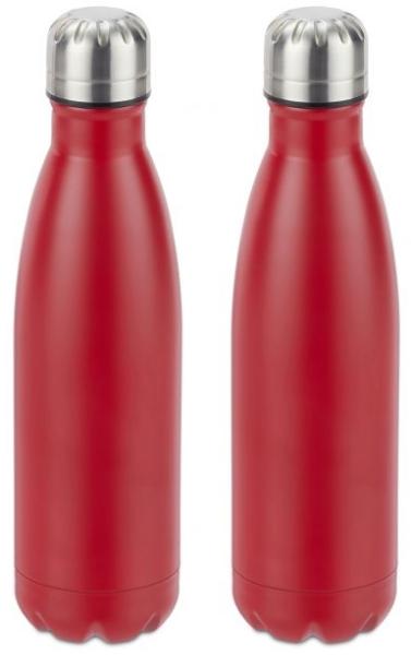 2 x Trinkflasche Edelstahl rot 10028141