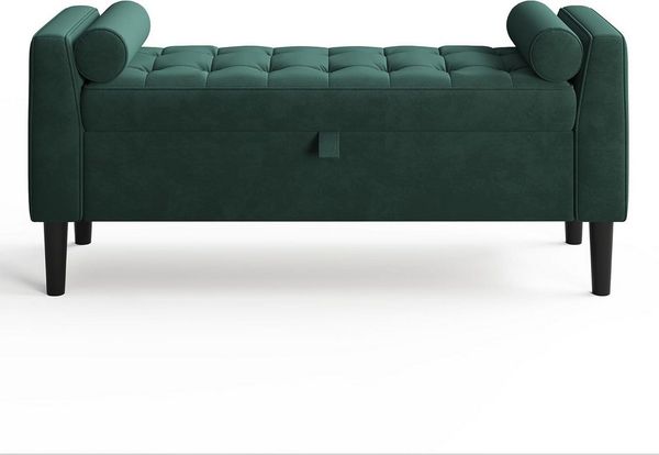 GarveeMore Polsterbank Polsterbank mit Stauraum Flurbank Sitzbank,Samt 118 x 43 x 64 cm