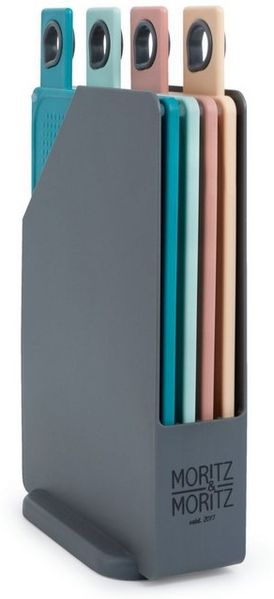 Moritz & Moritz Frühstücksbrett 4x Frühstücksbrettchen, Kunststoff, (Schneidebrett Set, 5-St)