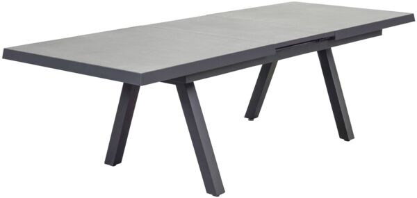 Gartentisch Sondrino, Keramik, Schwarz, 200 x 75 x 100 cm