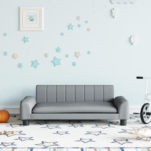 vidaXL Kindersofa Hellgrau 90x53x30 cm Stoff 3196258