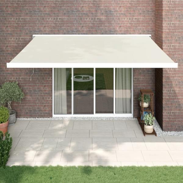 vidaXL Markise Einziehbar Creme 4,5x3 m Stoff und Aluminium 3154579