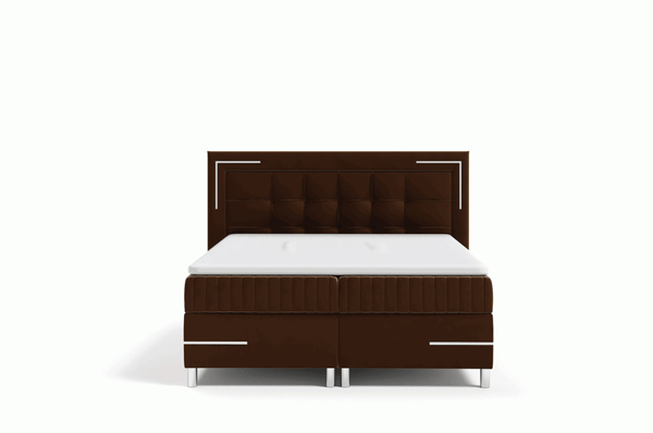 Boxspringbett Schlafzimmerbett 140x200cm AMORE Nr. 2 Silbergrau inkl. LED-Beleuchtung Bild 4
