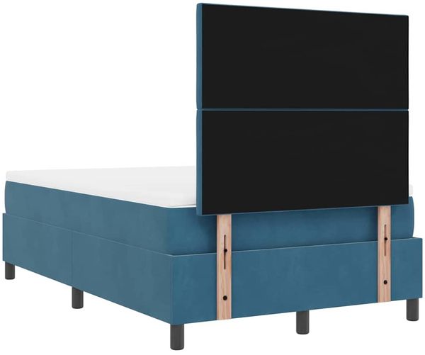 vidaXL Boxspringbett mit Matratze Dunkelblau 120 x 200 cm Samt 3339894 Bild 9