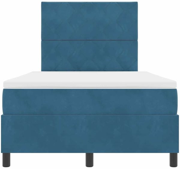 vidaXL Boxspringbett mit Matratze Dunkelblau 120 x 200 cm Samt 3339894 Bild 7