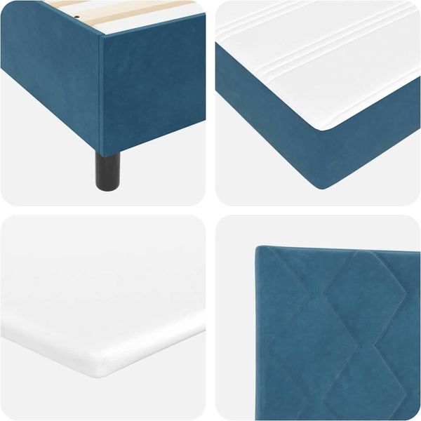 vidaXL Boxspringbett mit Matratze Dunkelblau 120 x 200 cm Samt 3339894 Bild 10