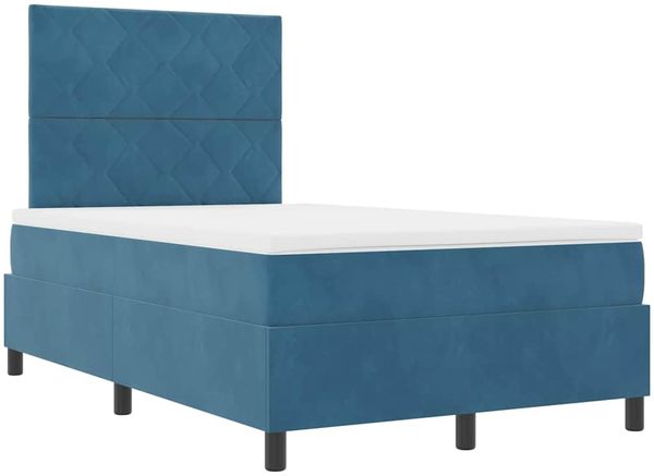 vidaXL Boxspringbett mit Matratze Dunkelblau 120 x 200 cm Samt 3339894 Bild 5
