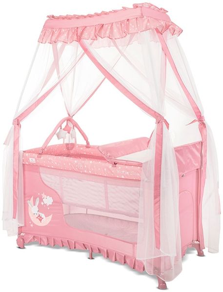 Lorelli Reisebett Magic Sleep 2 Ebenen Baldachin Mobile Wickelauflage faltbar rosa Sterne