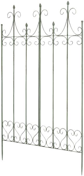 CLP Rankgitter Metall 130 cm hoch Flieder, stabile Rankhilfe für Kletterpflanzen,antik-grün