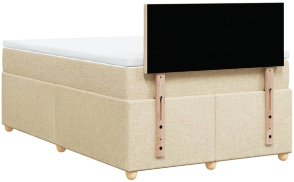 vidaXL Boxspringbett mit Matratze Creme 120x190 cm Stoff 3286617 Bild 5